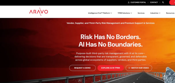 Aravo home page