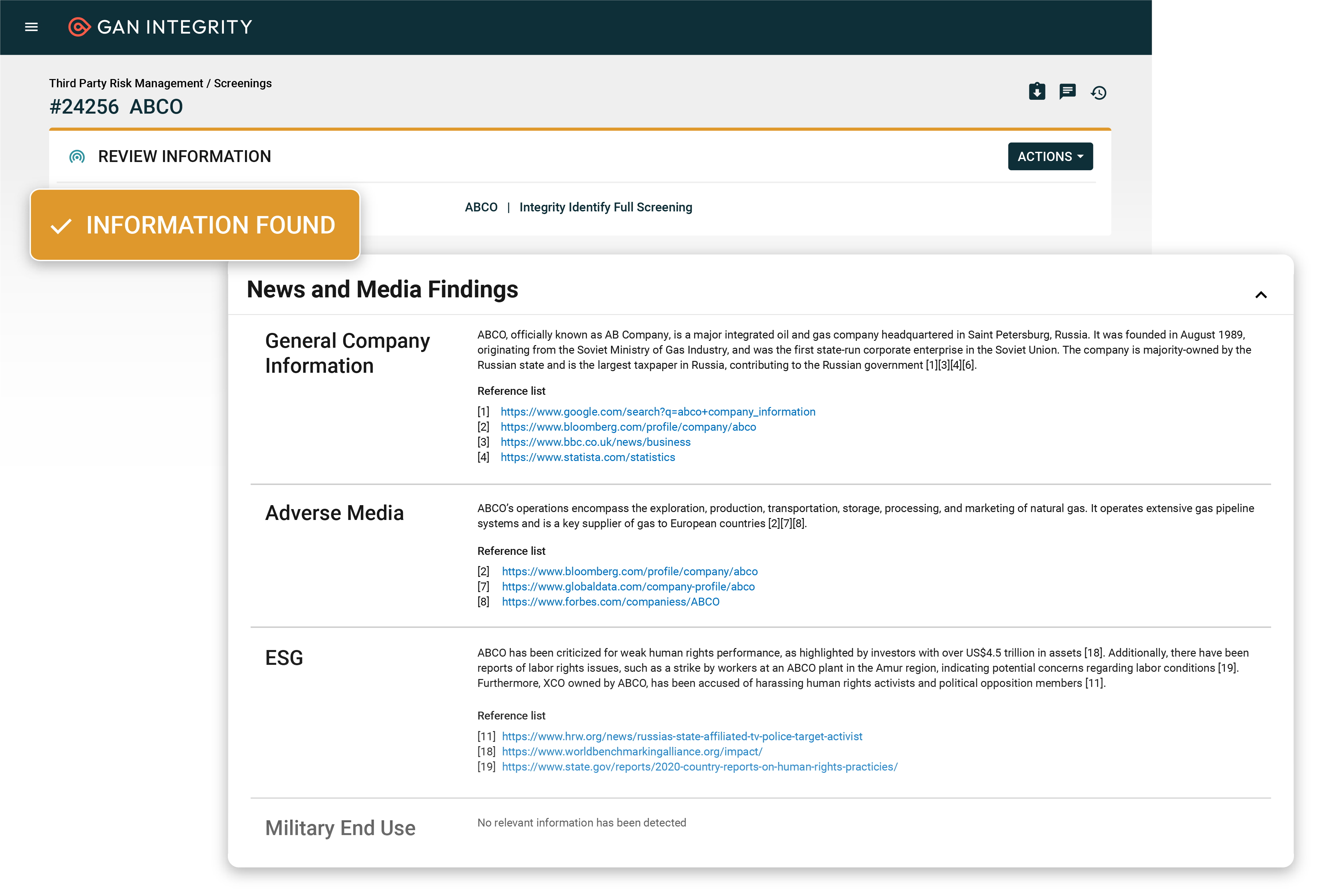 Integrity Identify Info Found
