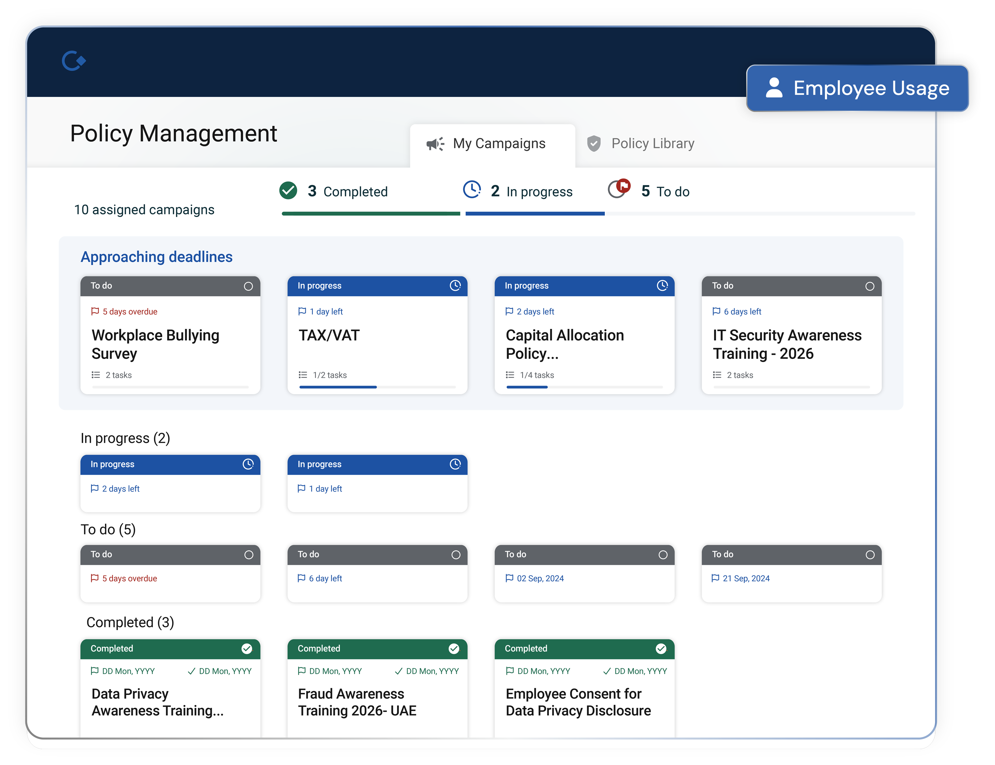 PolicyMgmt_Employee usage